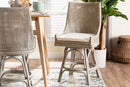 Saverio Swivel Rattan Counter Stool with Cushion Baxton