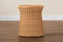 Caia Round Natural Rattan End Table Baxton