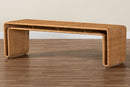 Matana Bohemian Light Honey Rattan Accent Bench Baxton