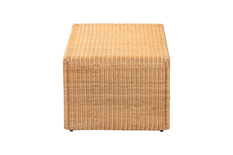 Matana Bohemian Light Honey Rattan Coffee Table Baxton