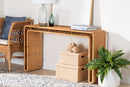 Matana Bohemian Light Honey Rattan Console Table Baxton