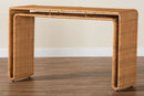 Matana Bohemian Light Honey Rattan Console Table Baxton