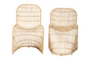 May Bohemian Light Honey Rattan S-Curve Dining Chair Baxton