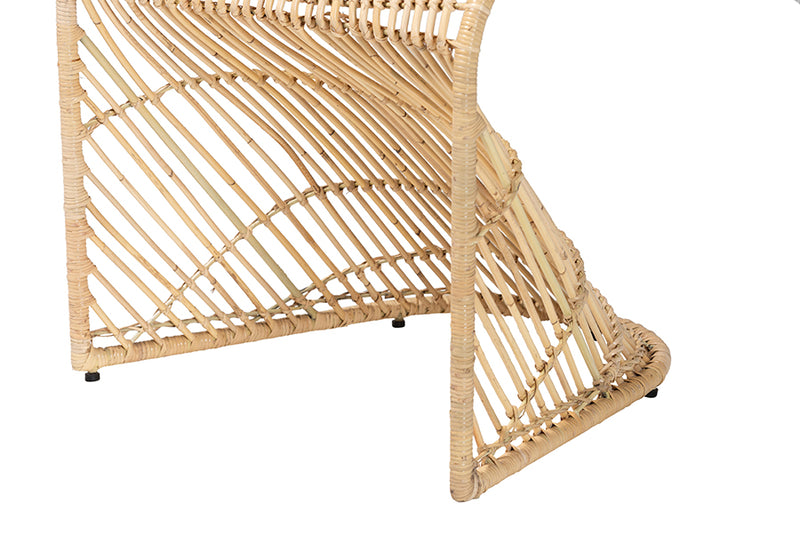 May Bohemian Light Honey Rattan S-Curve Dining Chair