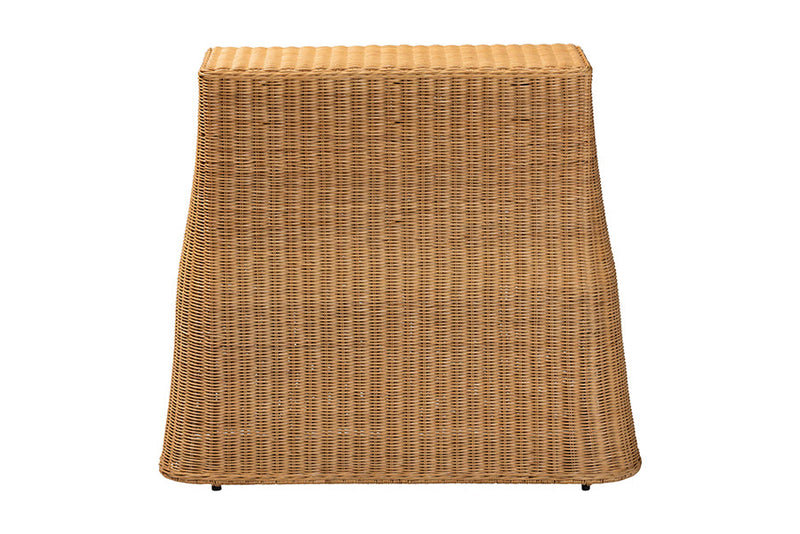 Claire Rectangular Natural Rattan Console Table Baxton
