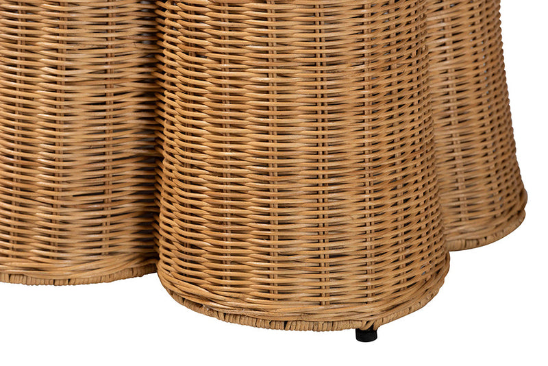 Claire Rectangular Natural Rattan Console Table Baxton