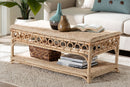 June Natural Rattan Coffee Table Baxton