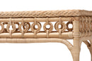 June Braided Natural Rattan Console Table with Open Shelf Baxton