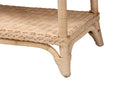 June Braided Natural Rattan Console Table with Open Shelf Baxton
