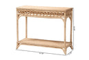 June Braided Natural Rattan Console Table with Open Shelf Baxton
