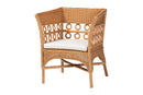 June Bohemian Light Honey Rattan 3-Piece Living Room Chair Set Baxton