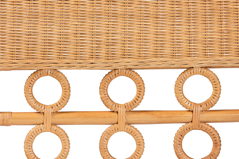 June Bohemian Light Honey Rattan 3-Piece Living Room Chair Set Baxton
