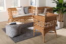 June Bohemian Light Honey Rattan 3-Piece Living Room Chair Set Baxton