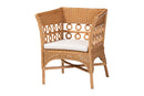 June Bohemian Light Honey Rattan Arm Chair Baxton