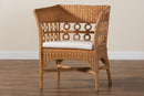 June Bohemian Light Honey Rattan Arm Chair Baxton
