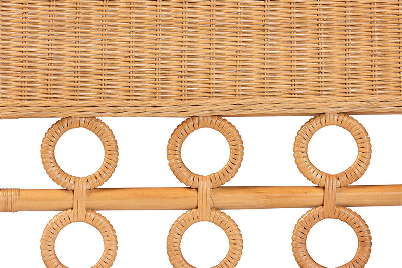 Mandolin Bohemian Light Honey Rattan 3-Piece Dining Nook Set Baxton