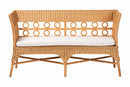 June Bohemian Light Honey Rattan Dining Bench with Armrests Baxton