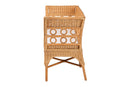 June Bohemian Light Honey Rattan Dining Bench with Armrests Baxton