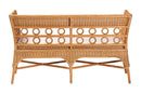 June Bohemian Light Honey Rattan Dining Bench with Armrests Baxton