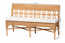 June Bohemian Light Honey Rattan Dining Bench Baxton