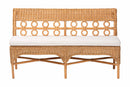 June Bohemian Light Honey Rattan Dining Bench Baxton