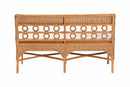 June Bohemian Light Honey Rattan Dining Bench Baxton