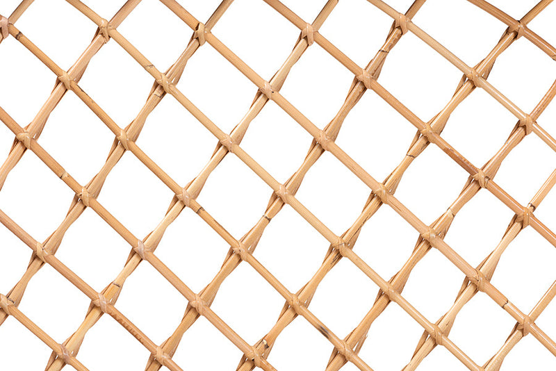 Aysi Bohemian Light Honey Rattan 2Pc Dining Nook Bench Set Baxton