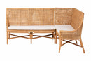 Avalon Bohemian Light Honey Rattan 2Pc Dining Nook Bench Set Baxton