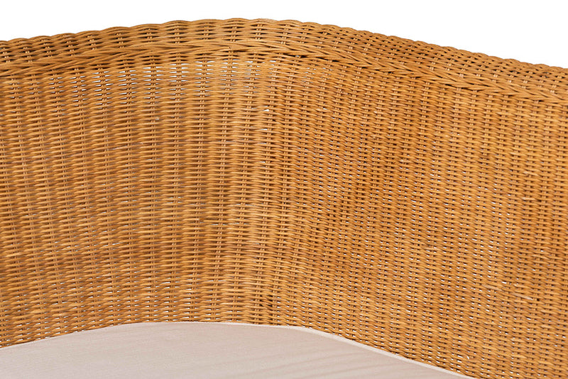 Idriya Bohemian Light Honey Rattan 3-Piece Dining Nook Set Baxton