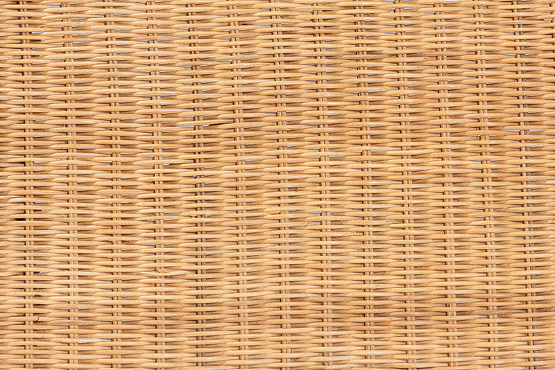 Idriya Bohemian Light Honey Rattan 3-Piece Dining Nook Set Baxton