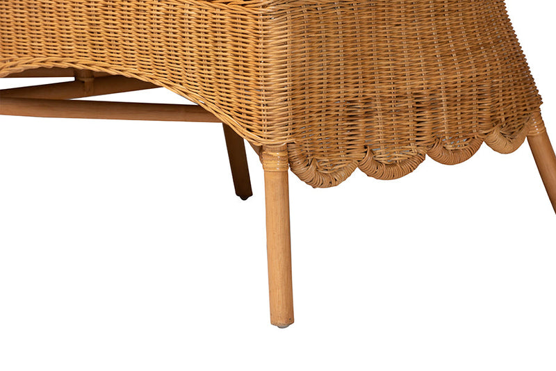 Stacey Bohemian Light Honey Rattan 2Pc Dining Nook Bench Set Baxton