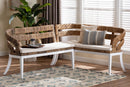 Turner Seagrass Dining Nook Bench Set Baxton