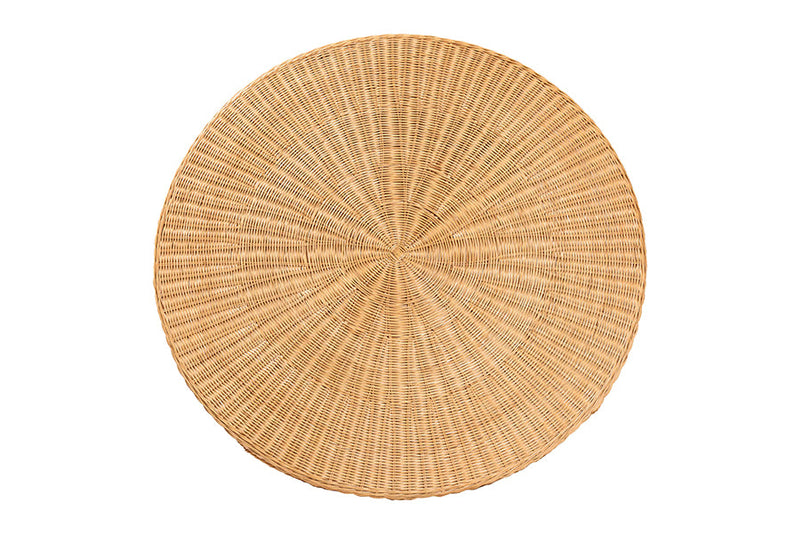 Aldith 3-Piece Natural Rattan Dining Nook Set Baxton