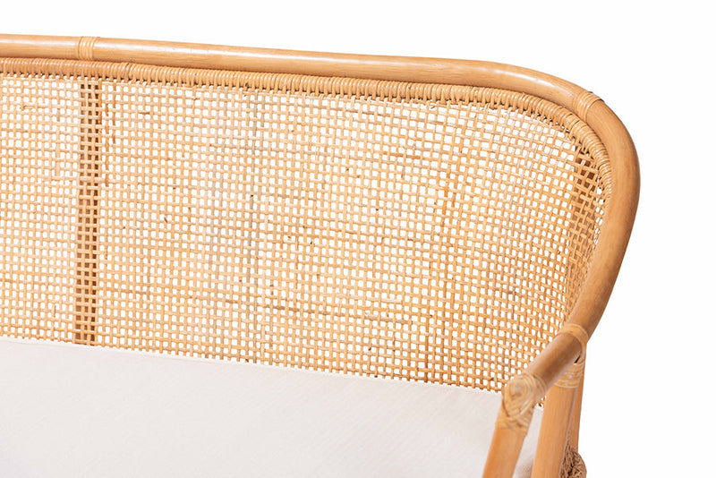 Aldith 3-Piece Natural Rattan Dining Nook Set Baxton