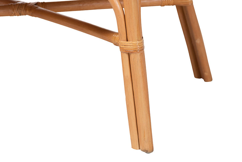 Aldith 3-Piece Natural Rattan Dining Nook Set Baxton