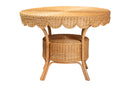 Albion Bohemian Scalloped Light Honey Rattan Dining Table Baxton