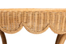 Albion Bohemian Scalloped Light Honey Rattan Dining Table Baxton