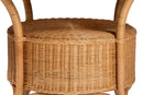 Albion Bohemian Scalloped Light Honey Rattan Dining Table Baxton