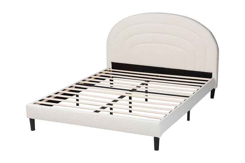 Payne Boucle Upholstered Platform Bed, Queen Baxton