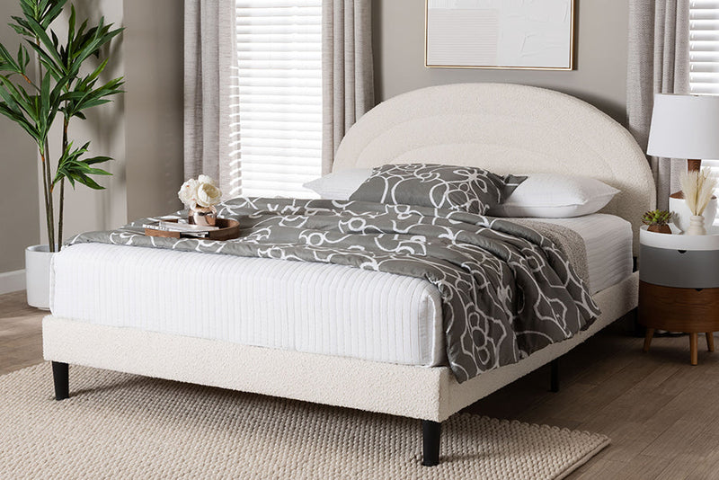 Payne Boucle Upholstered Platform Bed, Queen Baxton