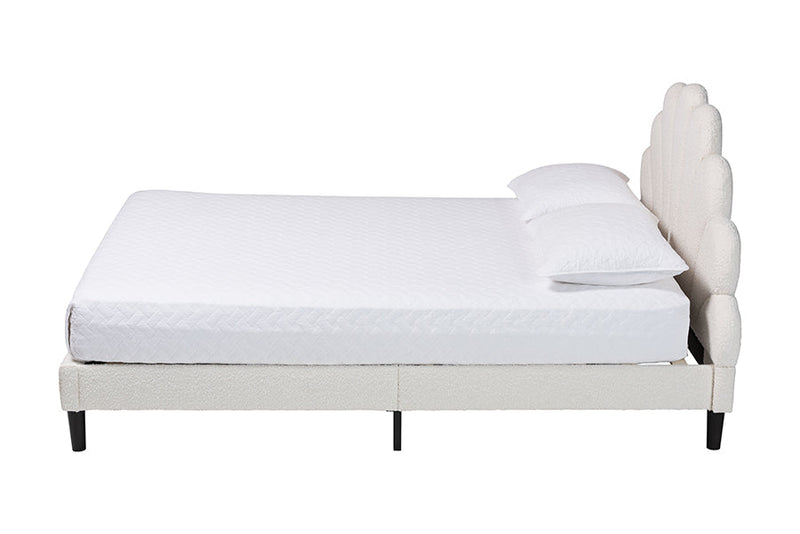 Abena Boucle Upholstered Platform Bed, Queen Baxton