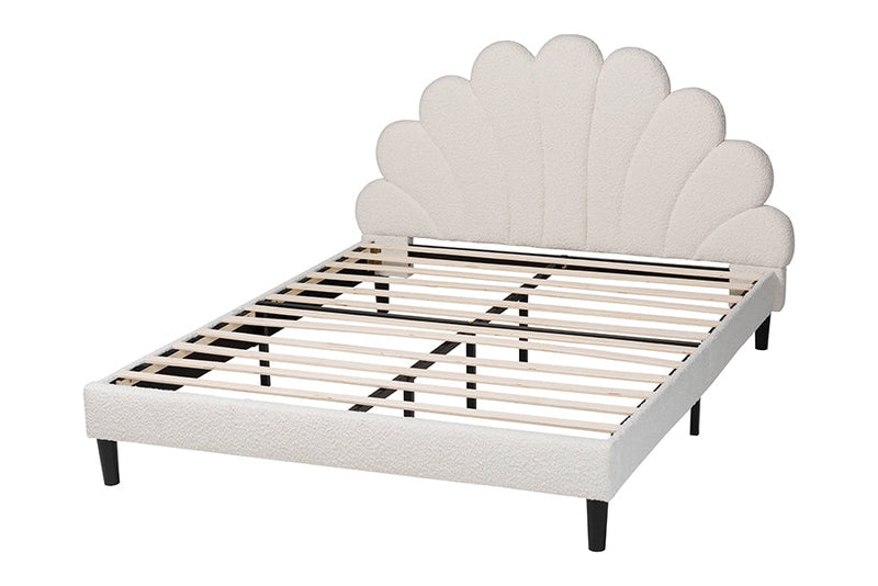 Abena Boucle Upholstered Platform Bed, Queen Baxton