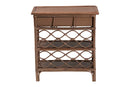 Adita Natural Rattan Nightstand w/Drawer and Open Shelves Baxton