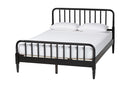 Bernice Farmhouse Black Spindle Wood Queen Size Platform Bed Baxton