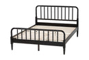 Bernice Farmhouse Black Spindle Wood Queen Size Platform Bed Baxton