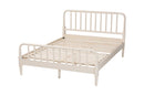 Bernice Farmhouse Ivory Spindle Wood King Size Platform Bed Baxton