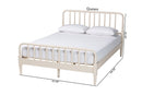 Bernice Farmhouse Ivory Spindle Wood King Size Platform Bed Baxton