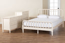 Bernice Farmhouse Ivory Spindle Wood King Size 4Pc Bedroom Set Baxton