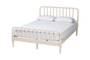 Bernice Farmhouse Ivory Spindle Wood King Size 4Pc Bedroom Set Baxton