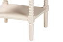 Bernice Farmhouse Ivory Spindle Wood 1-Drawer Nightstand Baxton